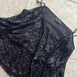 PLUS SIZE ASOS black sequin flowy top